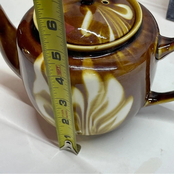 Pottery Glaze Teapot Brown And White, Made In China - Picture 11 of 11